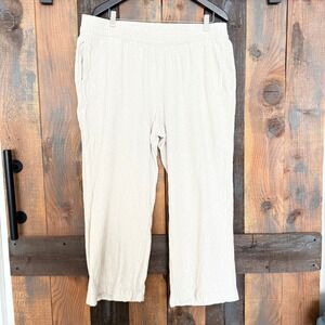 Old Navy High Rise Wide Leg Linen Blend Pants Khaki XL